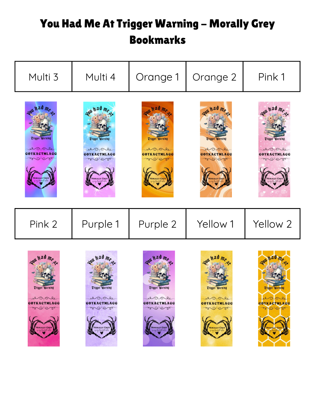 You Had Me At Trigger Warning - Morally Grey Bookmark