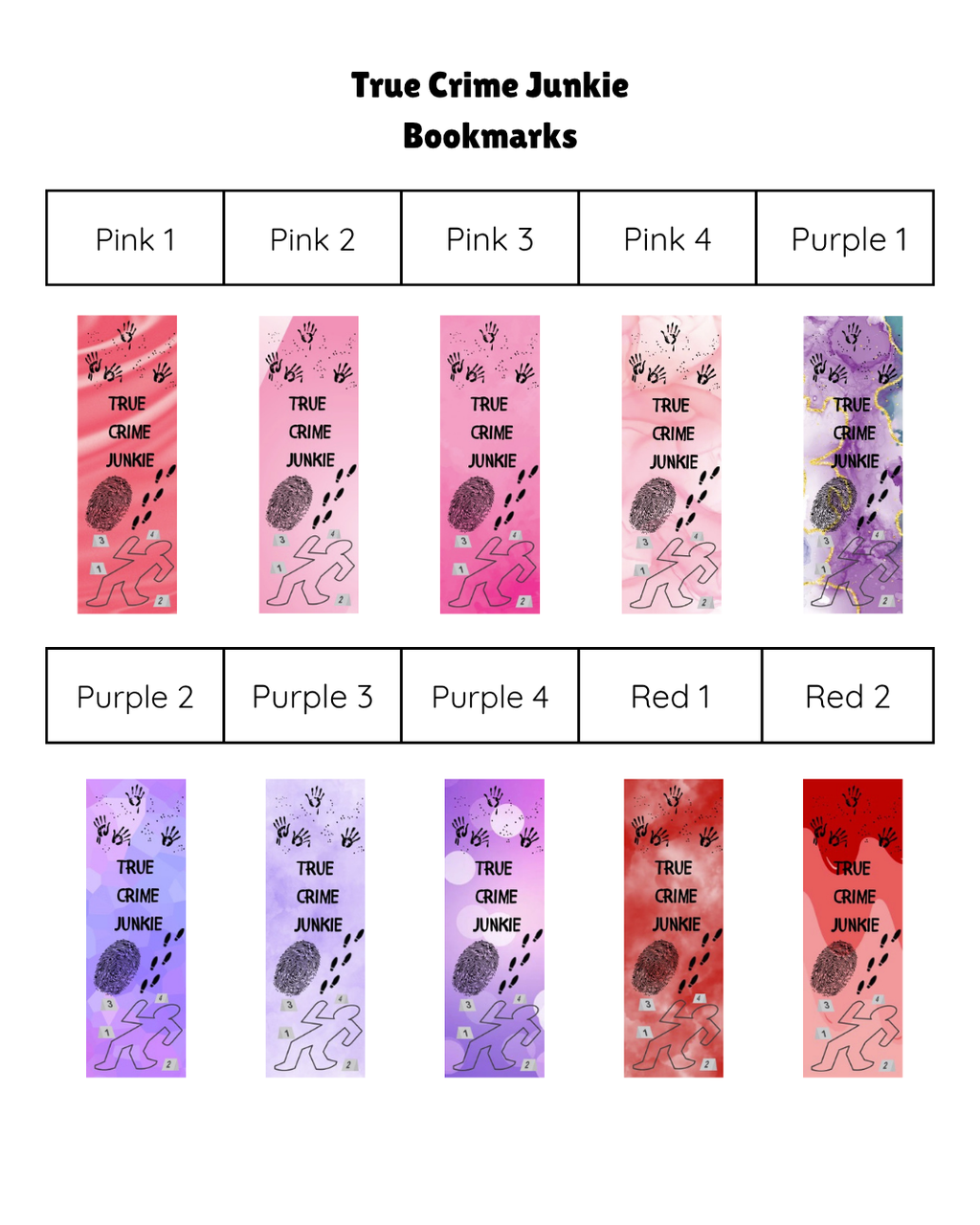 True Crime Junkie Bookmarks