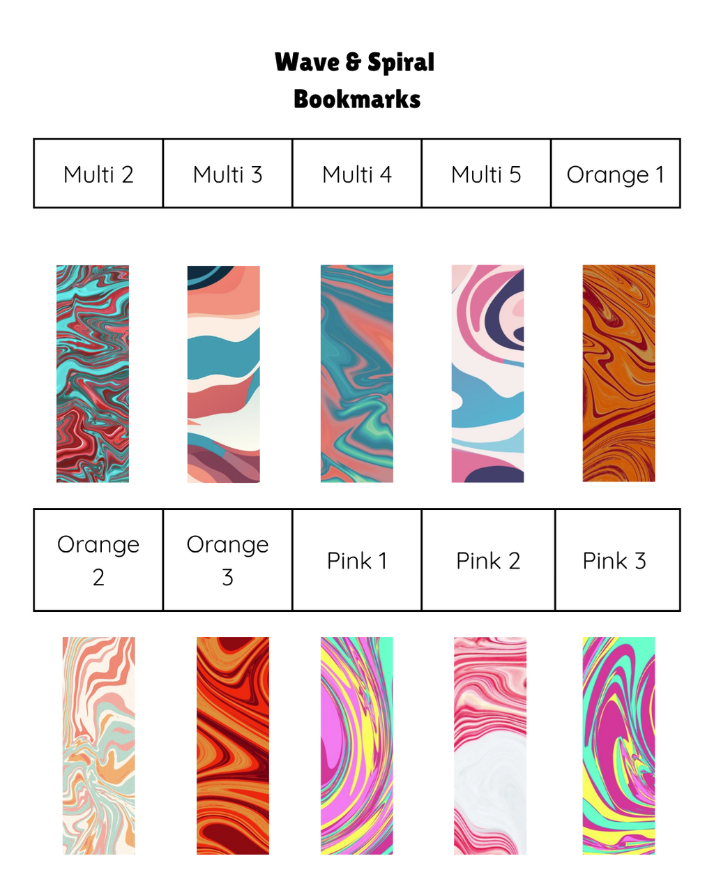 Wave & Spiral Bookmarks
