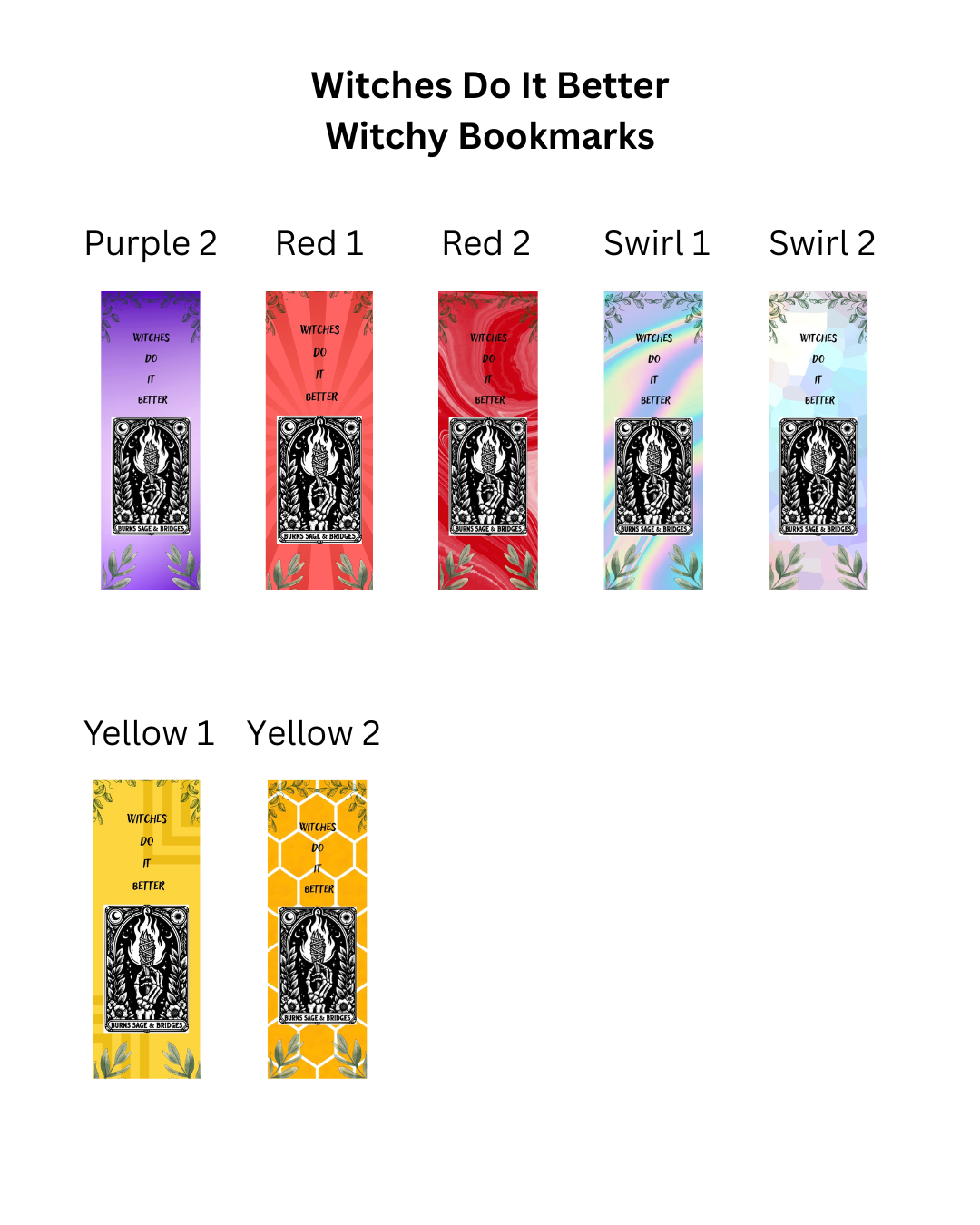 Burns Sage & Bridges - Witches Do It Better - Tarot Bookmark